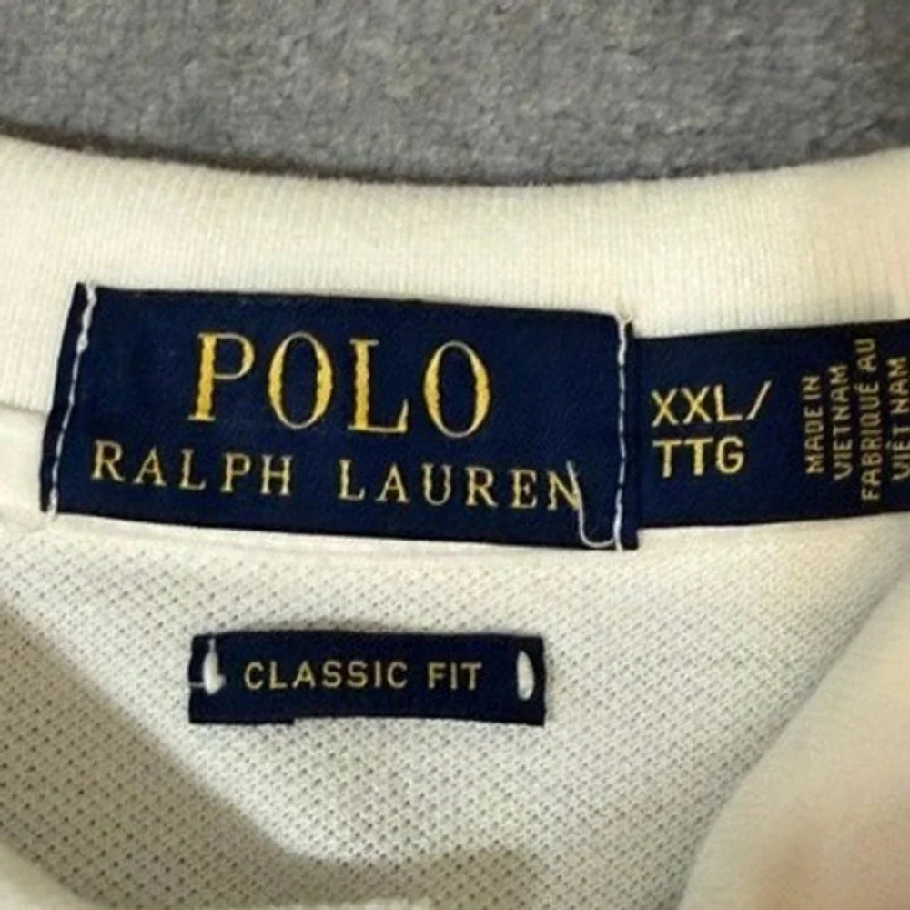 Polo Ralph Lauren Mens XXL White Classic Fit Short Sleeve Pique Polo Shirt